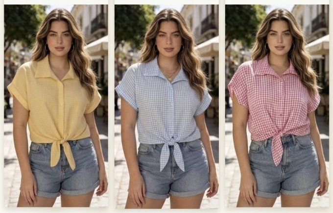 Chemise Vichy à Nouer – Le Charme Rétro-Chic de l'Été